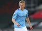 Oleksandr Zinchenko in action for Manchester City on July 5, 2020