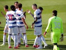 Queens Park Rangers players celebrate scoring against Nottingham Forest on September 12, 2020