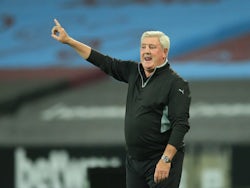 Newcastle United manager Steve Bruce pictured during his side's match at West Ham United on September 12, 2020