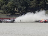 A general shot of a crash at the Tuscan Grand Prix on September 13, 2020