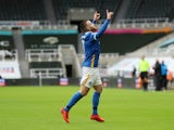 Brighton and Hove Albion striker Aaron Connolly celebrates scoring against Newcastle United on September 20, 2020