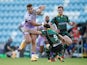 Exeter Chiefs' Henry Slade in action with Northampton Saints' Henry Taylor on September 20, 2020