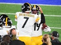 JuJu Smith-Schuster and Ben Roethlisberger of the Pittsburgh Steelers pictured on September 14, 2020