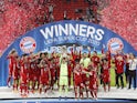 Bayern Munich celebrate winning the UEFA Super Cup against Sevilla on September 24, 2020