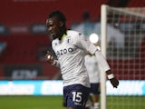 Bertrand Traore celebrates scoring on his Aston Villa debut in the EFL Cup against Bristol City on September 24, 2020