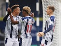 West Bromwich Albion's Callum Robinson celebrates scoring against Chelsea in the Premier League on September 26, 2020