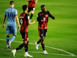 Bournemouth's Jefferson Lerma celebrates scoring against Coventry City in the Championship on October 2, 2020