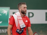 Liam Broady pictured in action at the French Open on September 28, 2020