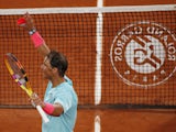 Rafael Nadal celebrates winning at the French Open on September 28, 2020