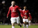 Wayne Rooney celebrates scoring a hat-trick on his Manchester United debut in 2004