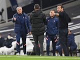 Tottenham Hotspur manager Jose Mourinho and Chelsea boss Frank Lampard clash on the touchline on September 29, 2020