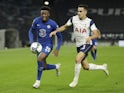 Tottenham Hotspur's Sergio Reguilon in action with Chelsea's Callum Hudson-Odoi in the EFL Cup on September 29, 2020