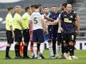 Tottenham Hotspur coach Nuno Santos remonstrates with match officials after the draw with Newcastle United on September 27, 2020