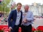 Former long-distance runner Brendan Foster pictured with Prince Harry in April 2017