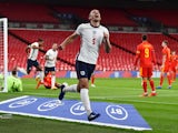 Conor Coady celebrates scoring for England against Wales in an international friendly on October 8, 2020