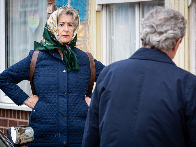Evelyn on Coronation Street's first episode on October 12, 2020