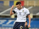 Italy's Stephan El Shaarawy celebrates scoring against Moldova in an international friendly on October 7, 2020
