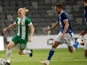 Hammarby's Gustav Ludwigson (l) in action with Lech Poznan's Jakub Moder (r) on September 15, 2020