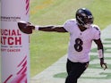 Baltimore Ravens quarterback Lamar Jackson pictured on October 4, 2020