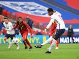 Marcus Rashford scores a penalty for England against Belgium in the Nations League on October 11, 2020