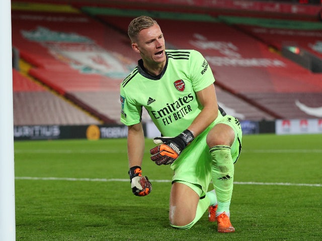 Bernd Leno pictured for Arsenal in October 2020