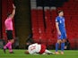 England's Harry Maguire is shown a red card against Denmark in the UEFA Nations League on October 14, 2020