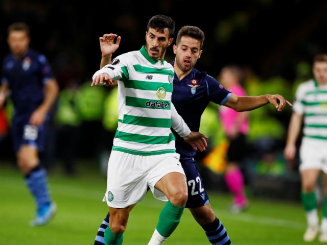 Celtic's Hatem Abd Elhamed in Europa League action against Lazio's Jony on October 24, 2019