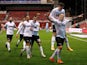 Derby County's Martyn Waghorn celebrates scoring against Nottingham Forest in the Championship on October 23, 2020