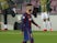 Barcelona defender Gerard Pique walks off after being shown a red card against Ferencvaros on October 20, 2020