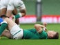 Ireland's Garry Ringrose goes down injured against Italy on October 24, 2020