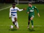 Queens Park Rangers' Osman Kakay in action with Preston North End's Tom Barkhuizen in the Championship on October 21, 2020