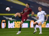 Wolves' Raul Jimenez and Leeds' Kalvin Phillips in action on October 19, 2020