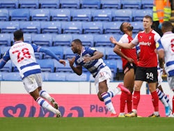 Reading's Yakou Meite celebrates scoring against Rotherham United in the Championship on October 24, 2020