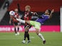 Bournemouth's Joshua King in action with Bristol City's Zak Vyner in the Championship on October 28, 2020