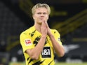 Erling Braut Haaland in action for Borussia Dortmund on October 24, 2020