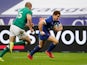 France's Antoine Dupont scores a try against Ireland in the Six Nations on October 31, 2020