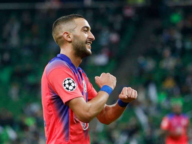 Hakim Ziyech pictured for Chelsea in October 2020