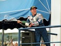 Jacques Villeneuve celebrates winning the 1997 F1 world title