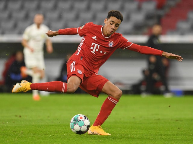 Bayern Munich's Jamal Musiala pictured in October 2020