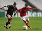 Benfica's Rafa Silva in action with Rangers' Borna Barisic in the Europa League on November 5, 2020