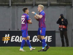 CSKA Moscow's Adolfo Gaich celebrates scoring against Wolfsberger in the Europa League in October 2020