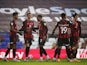 David Brooks celebrates with teammates after scoring for Bournemouth against Birmingham City in the Championship on November 7, 2020