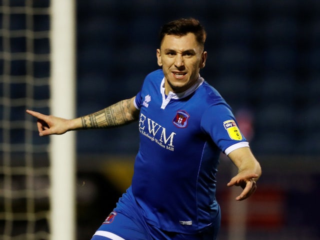 Nathan Thomas in action for Carlisle United in January 2020
