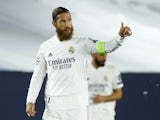 Sergio Ramos celebrates scoring for Real Madrid on November 3, 2020