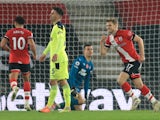 Southampton's Stuart Armstrong celebrates scoring against Newcastle United in the Premier League on November 6, 2020