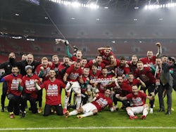 Hungary players celebrate after qualifying for Euro 2020 on November 12, 2020