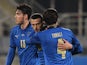 Italy players celebrate Federico Bernardeschi's goal against Estonia on November 11, 2020
