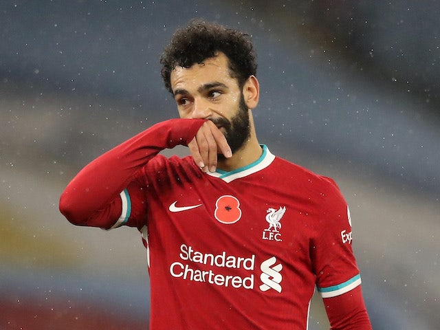 Mohamed Salah in action for Liverpool on November 8, 2020