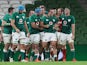 Ireland players celebrate after beating Wales in the Autumn Nations Cup on November 13, 2020