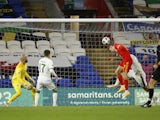 Wales' David Brooks scores against the Republic of Ireland in the UEFA Nations League on November 15, 2020